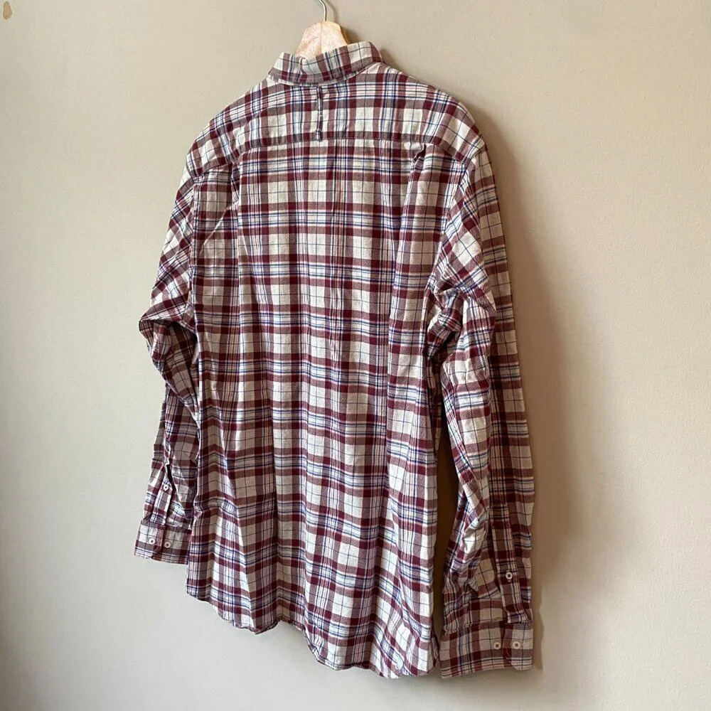 Banana Republic Men's XL Luxe Flannel Slim Plaid Long Sleeve Button Down Shirt - Picture 15 of 16